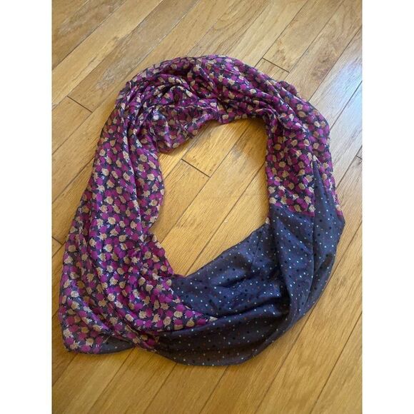 Unbranded women's fashion Floral & Polka Dot Patterned Infinity Scarf - Picture 1 of 5